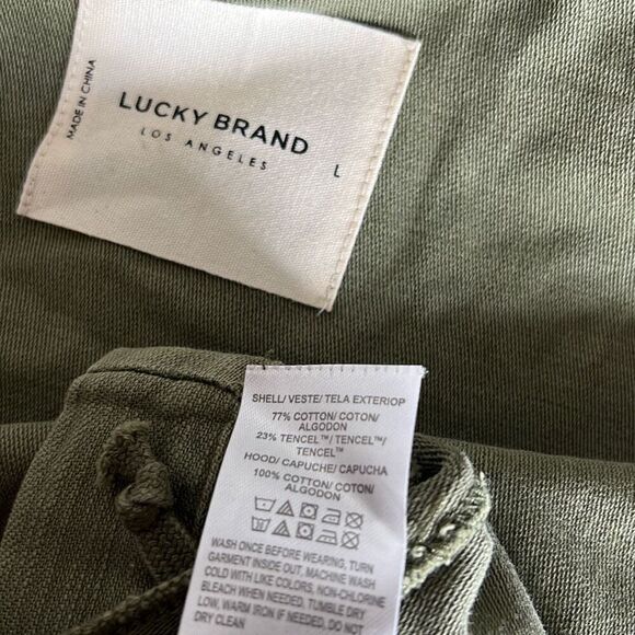 Lucky Brand 4 Pocket Military Jacket Olive Green Large - Picture 6 of 8